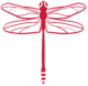 Site Logo: Lady in crimson. A Dragonfly in Crimson colour